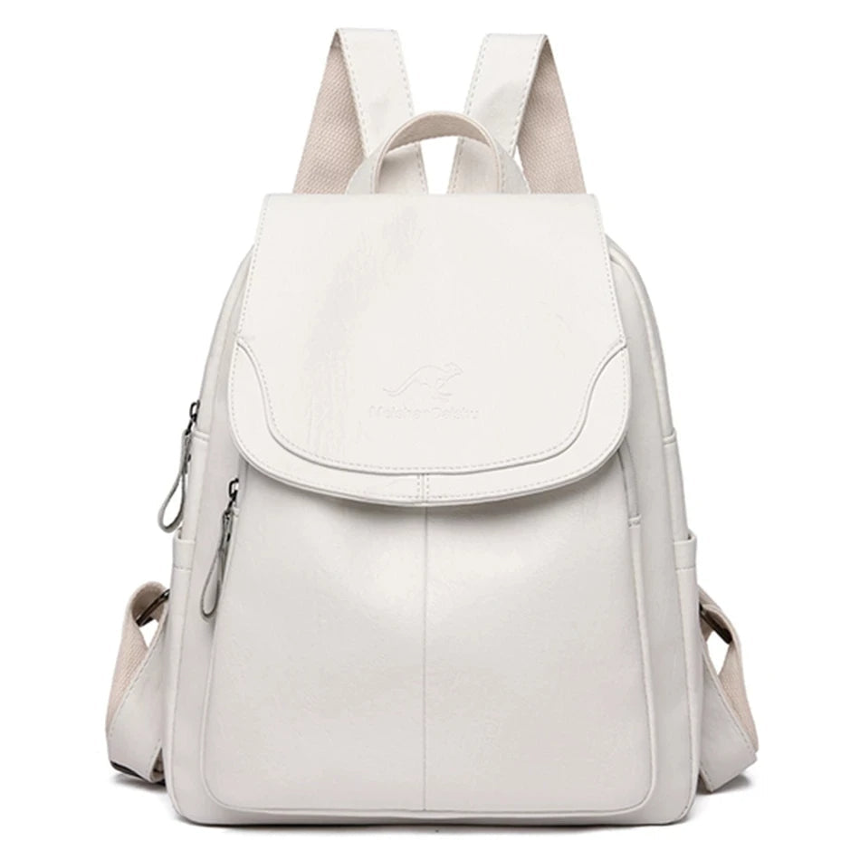 Lotte - Stylischer Damen-Rucksack aus Leder mit Diebstahlsicherung