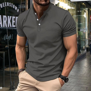 Luis - Elegantes Herren-Polo mit halbem Kragen