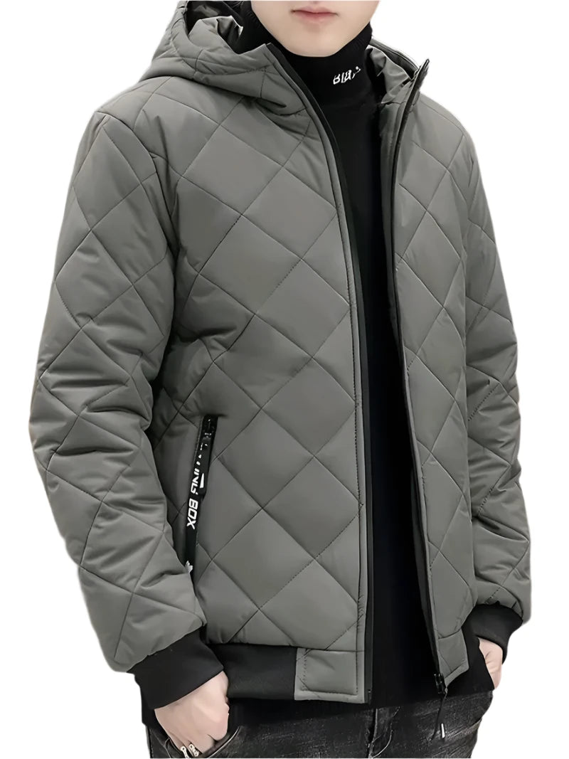 Gerwin - Warme Winterjacke mit Kapuze: wattierte Herbst- und Winter-Outdoorjacke für Herren