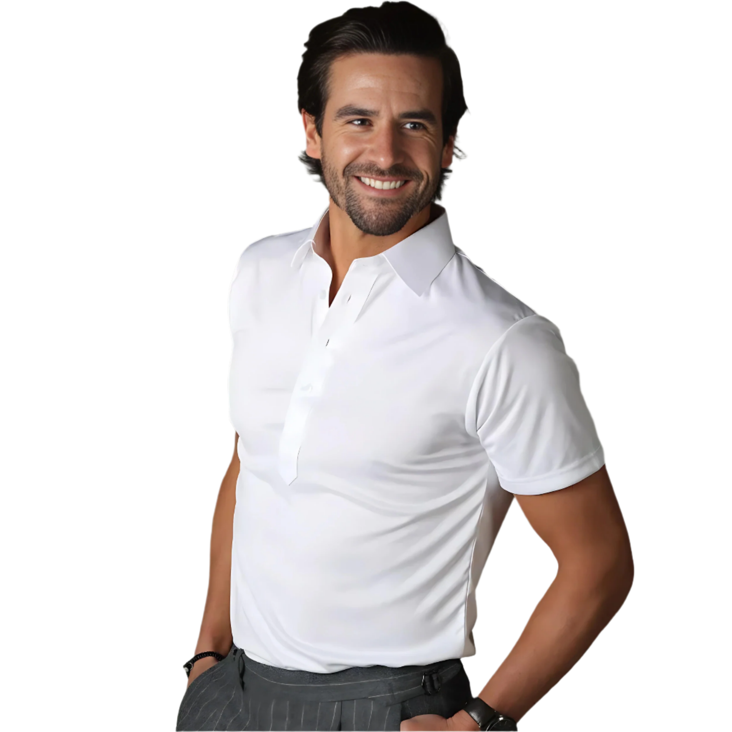 Thierry - Formelles Herren-Poloshirt mit engem Kragen und raffiniertem