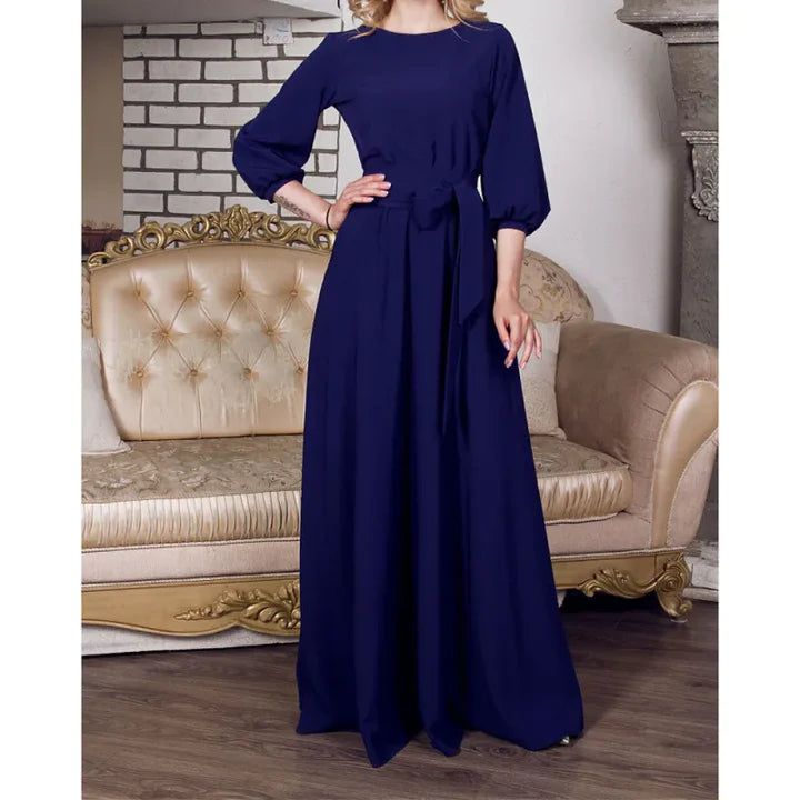 Eliza - Elegantes Chiffon Kleid mit Laternenärmeln