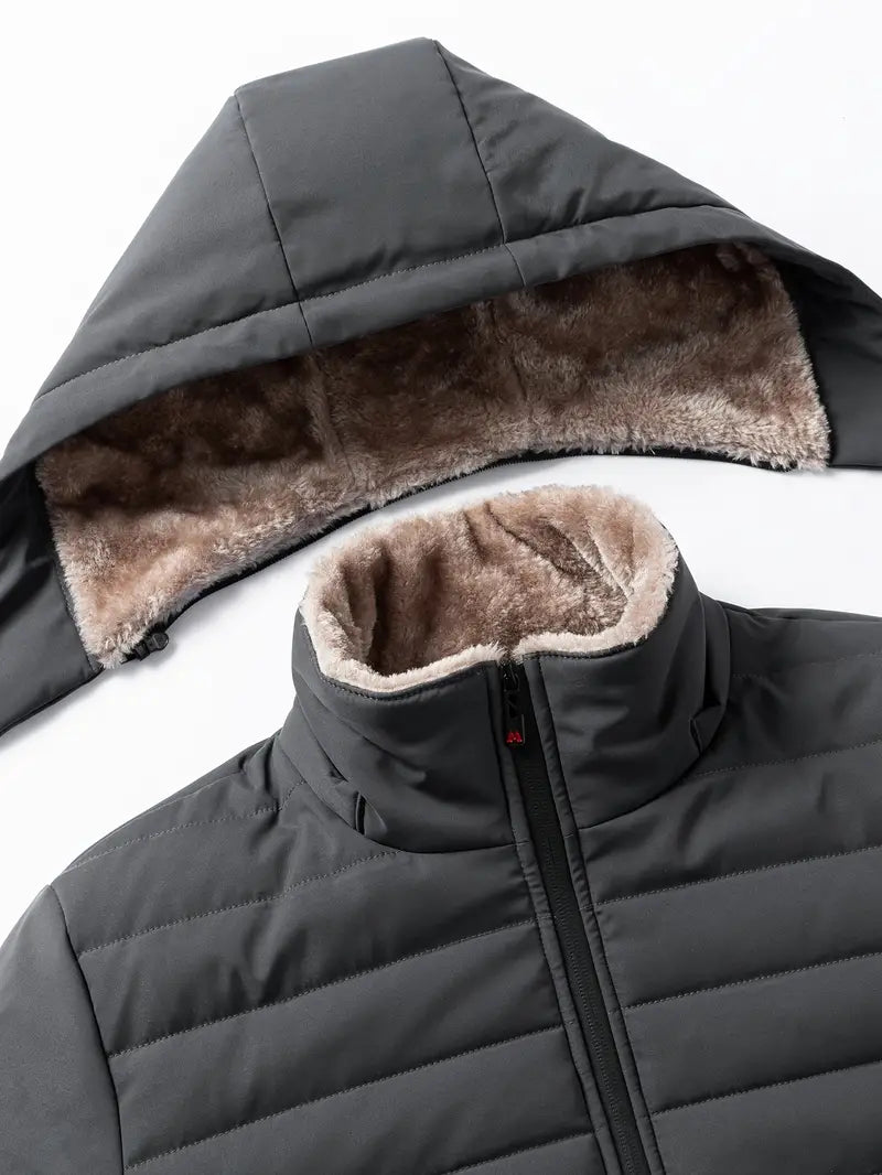 Clenn - Stijlvolle Winterjas voor Heren - Warme Fleece Gewatteerde Jas met Capuchon