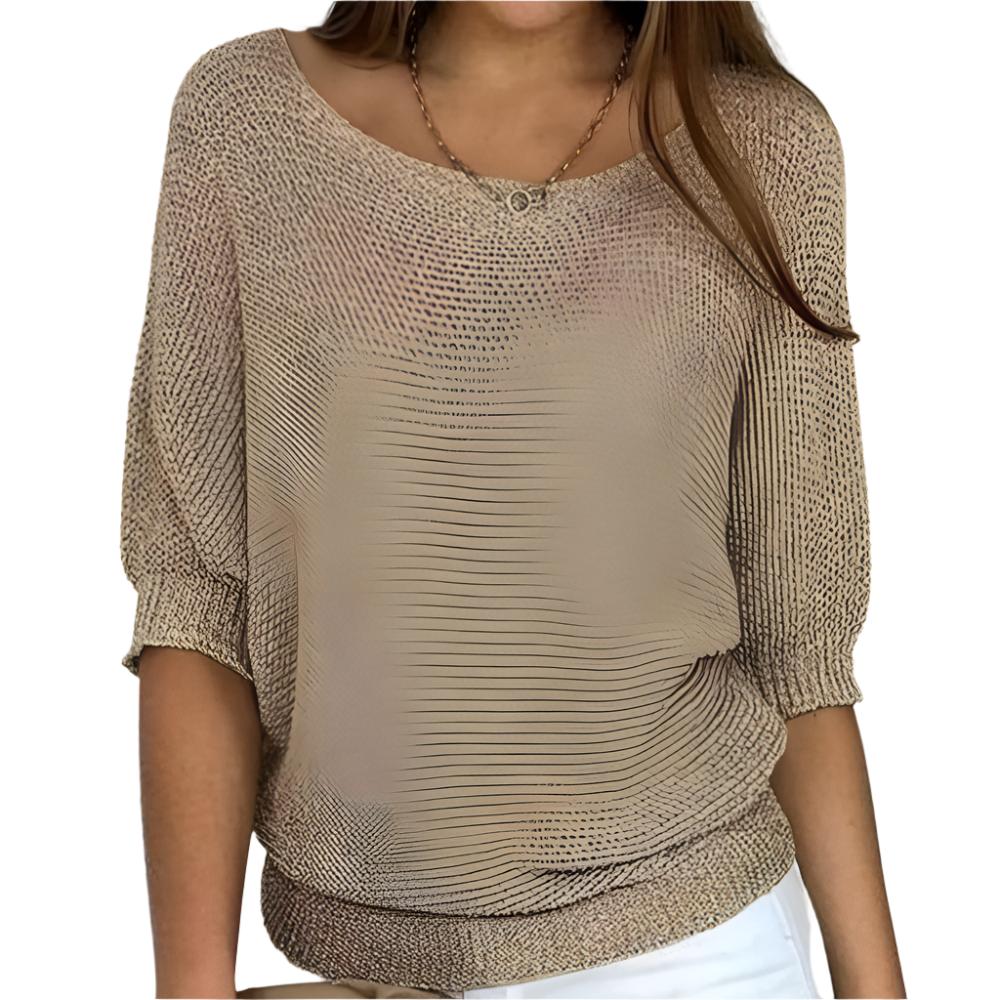 Bernice - Pullover mit Rundhalsausschnitt in massivem Gold