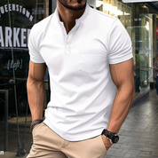 Luis - Elegantes Herren-Polo mit halbem Kragen