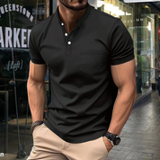 Luis - Elegantes Herren-Polo mit halbem Kragen