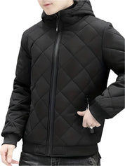 Gerwin - Warme Winterjacke mit Kapuze: wattierte Herbst- und Winter-Outdoorjacke für Herren