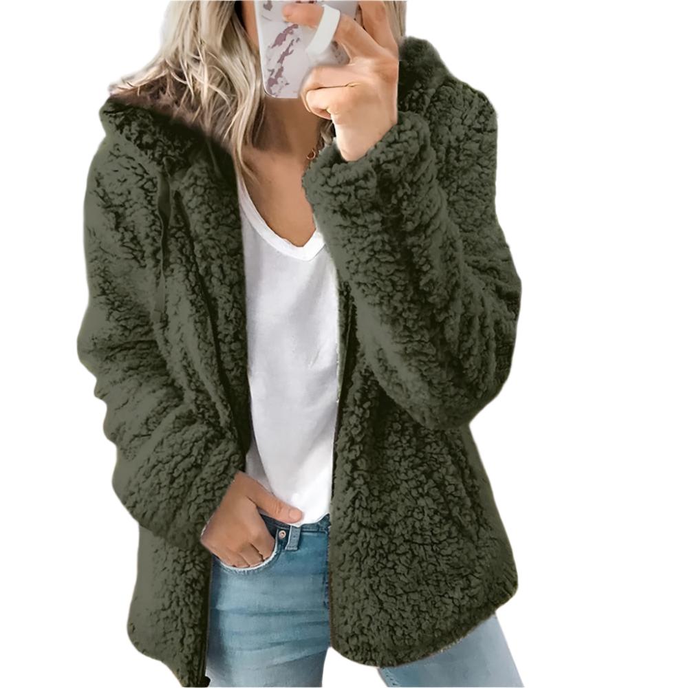 Joanne - Flauschige Strickjacke mit Kapuze für Frauen