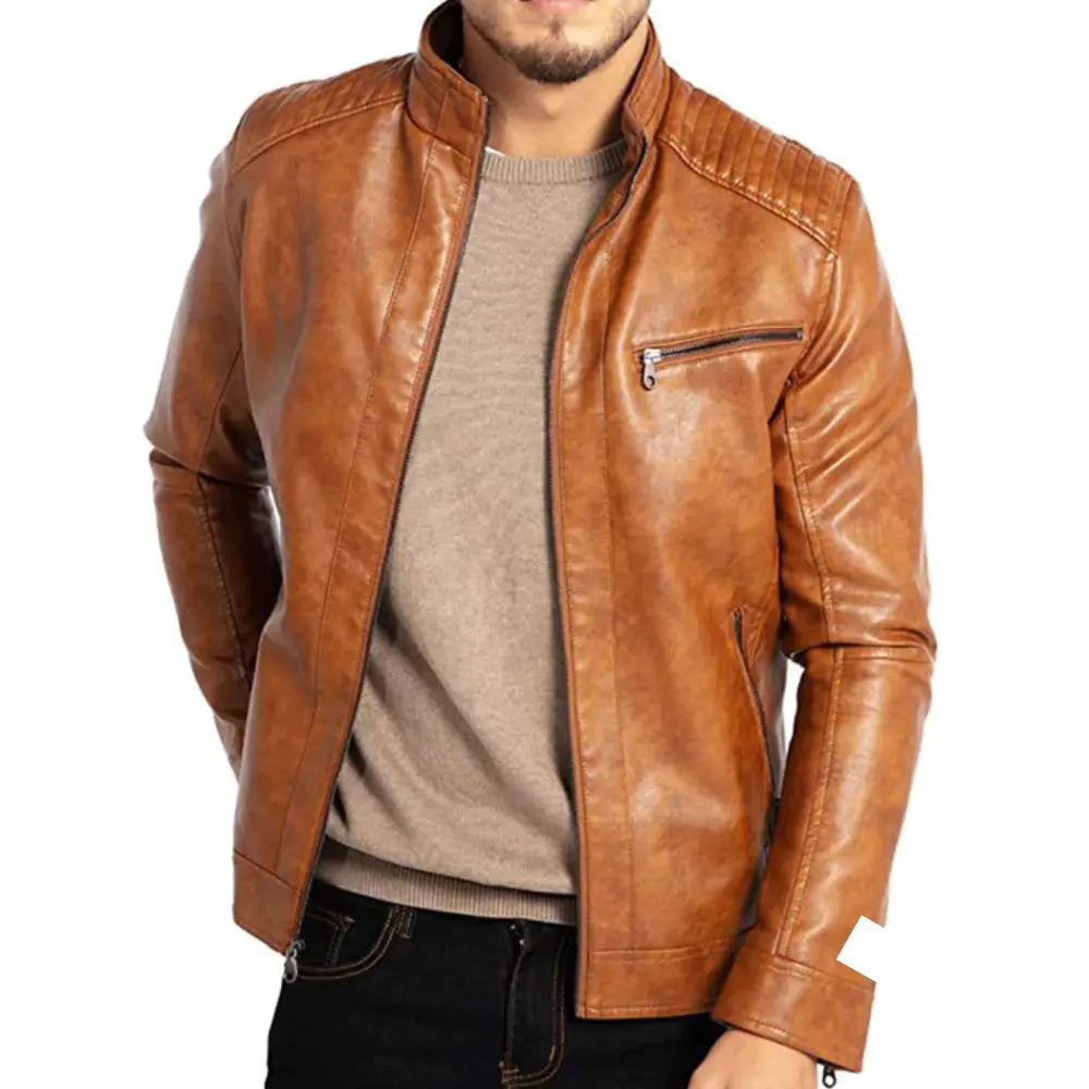 Deon - Winddichte Herren Lederjacke