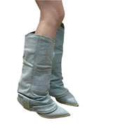 Lyndsey - Winterfeste Stiefel aus Denim