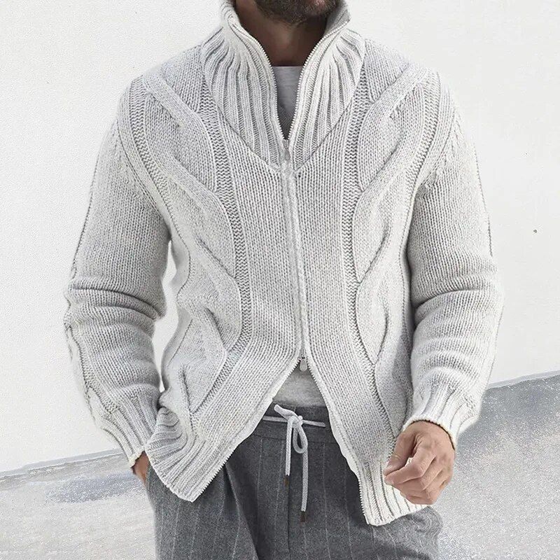 Leonardo - Hochwertige, kuschelige und gestrickte Herrenstrickjacke