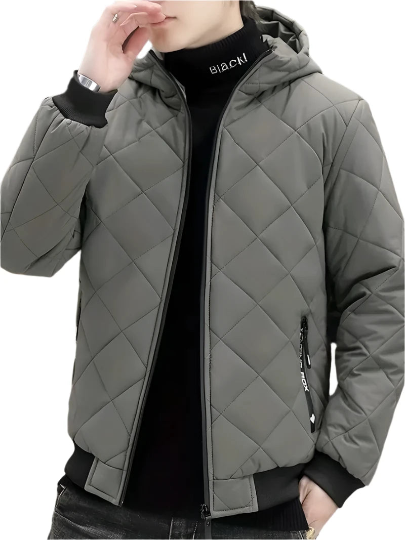 Gerwin - Warme Winterjacke mit Kapuze: wattierte Herbst- und Winter-Outdoorjacke für Herren