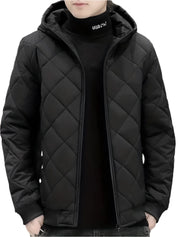 Gerwin - Warme Winterjacke mit Kapuze: wattierte Herbst- und Winter-Outdoorjacke für Herren