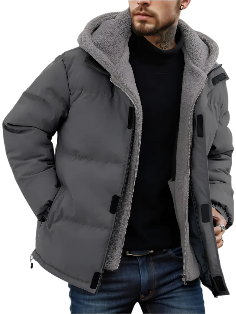 Levi - Warme Fleecejacke für Outdoor-Aktivitäten und Winterkleidung, zweiteilige Herren-Kapuzenjacke