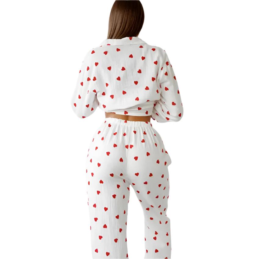 Roza - Damen-Pyjama-Set mit Herzmotiven