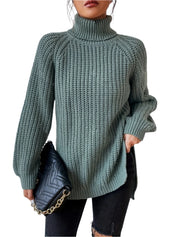 Chiara - Rollkragenpullover mit geschlitztem Saum